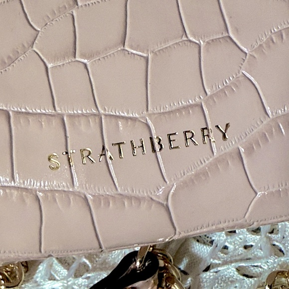 Strathberry East West Stylist Croc Clutch (Blush, Pink) - Picture 5 of 16